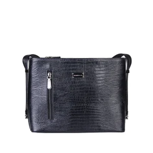 نمای رو به رو کیف دوشی چرم لیزارد زنانه کد ۰۲۶