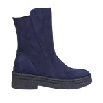 نمای بغل بوت چرم جیر زنانه کد ۶۹ رنگ سورمه‌ای