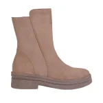 نمای بغل بوت چرم جیر زنانه کد ۶۹ رنگ نسکافه‌ای