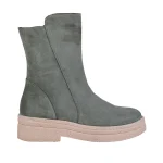 نمای بغل بوت چرم جیر زنانه ۶۹ رنگ سبز