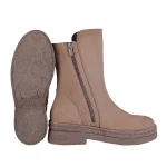 نمای بغل و زیره بوت چرم جیر زنانه ۶۹ رنگ نسکافه ای