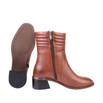 نمای بغل و زیره بوت چرم قهوه‌ای عسلی ۳۷۲