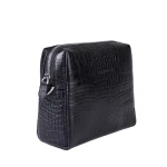 نمای بغل کیف چرم کروکو ادری زنانه مشکی