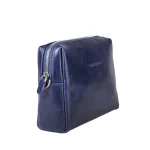 نمای بغل کیف چرم ادری زنانه رنگ سورمه‌ای