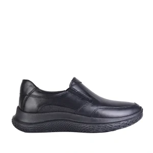 نمای بغل کفش طبی چرم زنانه پتی رنگ مشکی