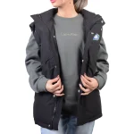 نمای رو به رو تن‌پوش پافر برند mk مشکی زنانه