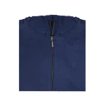 نمای بالا سویشرت سورمه‌ای کلاه دار