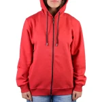 نمای رو به رو تن‌پوش سوییشرت قرمز زنانه