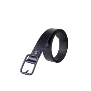 نمای رو به رو کمرند چرم مشکی مردانه مدل 4000M3