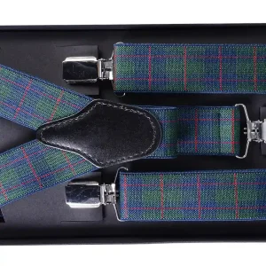 نمای نزدیک ساسبند چهارخونه سبز سورمه‌ای ca142