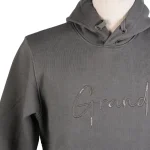 نمای رو به رو و نزدیک یقه هودی یونیسکس سبز grand