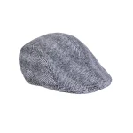 نمای رو به رو کلاه باراتا مردانه طوسی مشکی با طرح جناغی