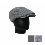 نمای رو به رو تن‌پوش کلاه باراتا مردانه طوسی با طرح جناغی