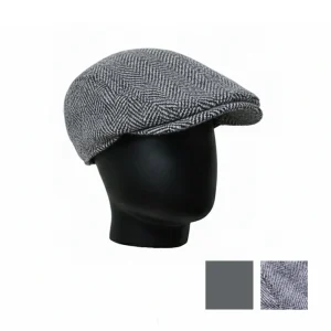 نمای رو به رو تن‌پوش کلاه باراتا مردانه طوسی با طرح جناغی