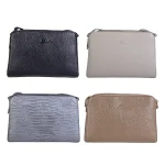 نمای رو به رو کیف چرم دوشی ۳ زیپ زنانه در ۴ رنگ