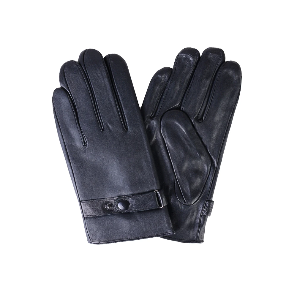 نمای رو به رو از جفت دستکش چرم مردانه کد GL056