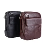 نمای رو به رو کیف چرم مردانه دو حالته در هر دو رنگ