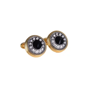 نمای رو به رو دکمه سرآستین گرد طلایی ۱۵۰۳