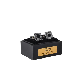 نمای رو به رو دکمه سرآستین ۱۵۱۵ سیلور مربعی با هاردباکس