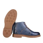 نمای بغل و زیره نیم بوت چرم مردانه سورمه ای مدل کورنا