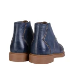 نمای پشت نیم بوت چرم مردانه کورنا رنگ سورمه ای