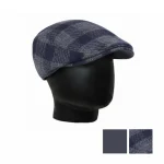 نمای رو به رو تن‌پوش کلاه باراتا مردانه چهارخونه سورمه ای