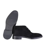 نمای بغل و زیره نیم بوت جیر مردانه مشکی ۲۰۲۵