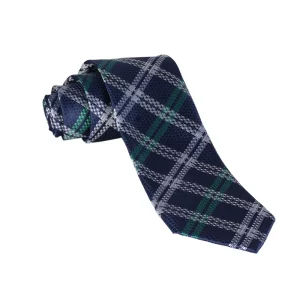 نمایرو به رو کراوات چهارخانه سورمه ای و سفید و سبز مدل 98126