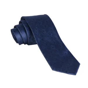 نمای نزدیک از کراوات سورمه ای طرح دار مدل 98125