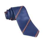 نمای رو به رو کراوات سورمه ای و نارنجی