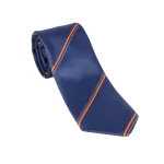 نمای رو به رو کراوات سورمه ای و نارنجی