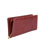 نمای بغل از جای پول کیف پول چرم لیزارد زنانه البالویی