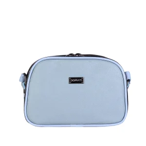 نمای رو به رو کیف دوشی چرم زنانه ۶۱۹ رنگ آبی