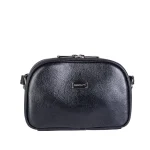 نمای رو به رو کیف دوشی چرم زنانه ۶۱۹ رنگ مشکی