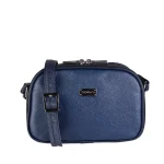 نمای رو به رو کیف دوشی چرم زنانه ۶۱۹ رنگ سورمه‌ای