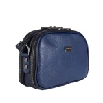 نمای بغل کیف دوشی چرم زنانه ۶۱۹ رنگ سورمه‌ای