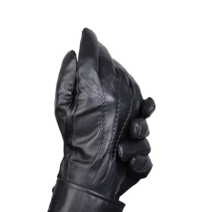 نمای رو به رو تن‌پوش دستکش چرم مردانه طرح گیس بافت