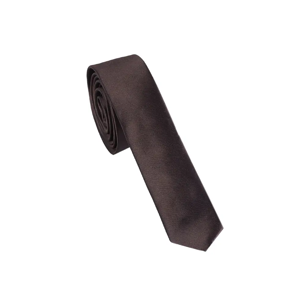 dark-brown-tie-1 (3) نمای روبه رو از کراوات قهوه ای سوخته طرح ساده مدل 98150
