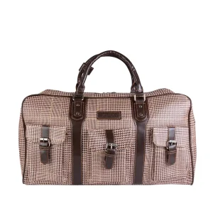 نمای رو به رو ساک مسافرتی قهوه‌ای شکلاتی