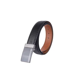 نمای رو به رو از سمت مشکی کمربند چرم دو رو 3500dfgp10