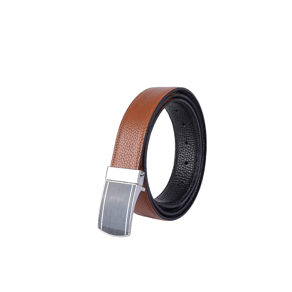 mens-belt-3500dfgp5-1 نمای رو به رو کمربند چرم دو رو مردانه روی عسلی کد 3500dfgp5