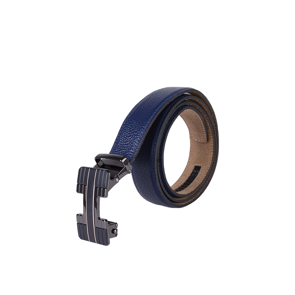 mens-belt-3500rf2-1 نمای رو به رو کمربند چرم ریلی مردانه رنگ سورمه ای کد 3500rf-2