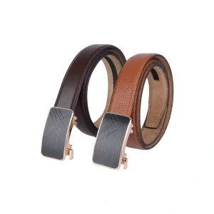 نمای رو به رو کمربند چرم مردانه 3500RF-2 در دو رنگ عسلی و قهوه ای