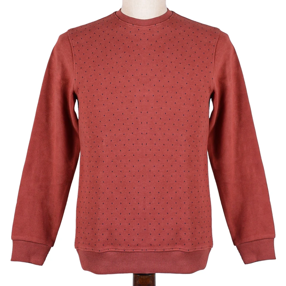 mens-red-spotted-pullovers-1 نمای رو به رو پلیور یقه گرد طرح خال خالی رنگ قرمز