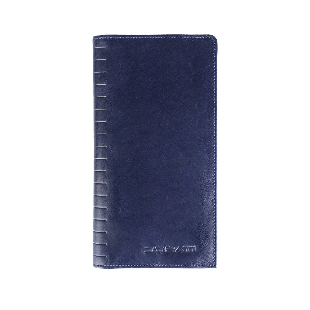 navy-leather-wallet-wa24-1 نمای رو به رو کیف پول چرم کد WA24 رنگ سورمه ای