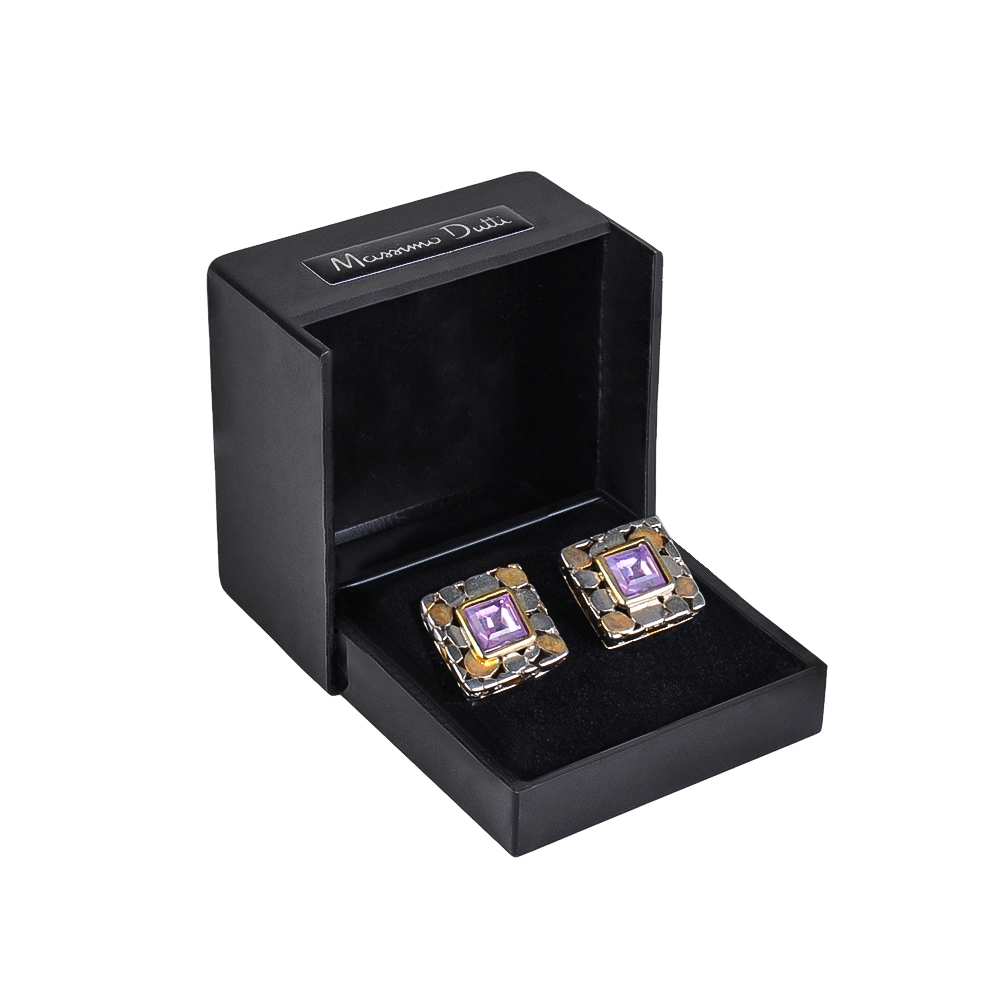 pa004-mens-cufflink-1 نمای رو به رو دکمه سر آستین PA004 همراه با باکس کادویی