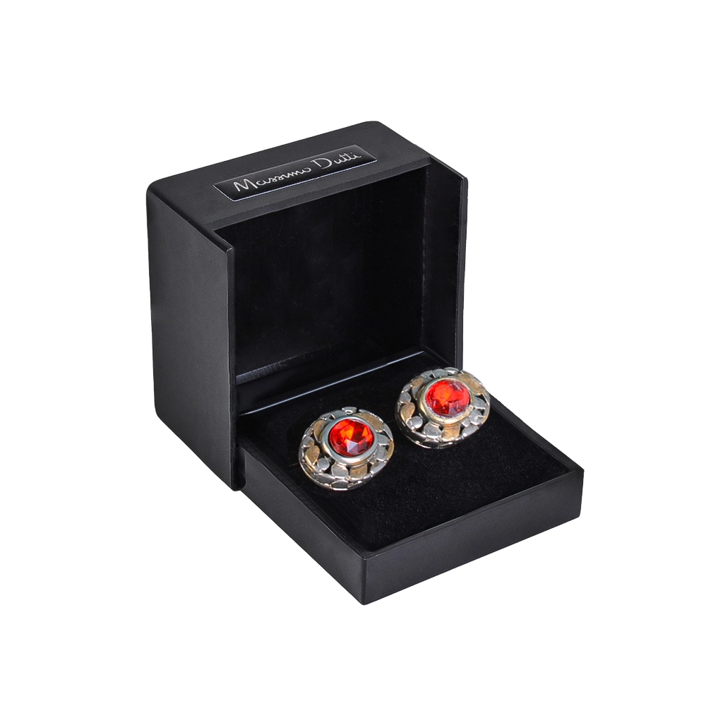 pa011-mens-cufflink-1 نمای رو به رو دکمه سر آستین طرح پتینه PA011 همراه با هاردباکس کادویی