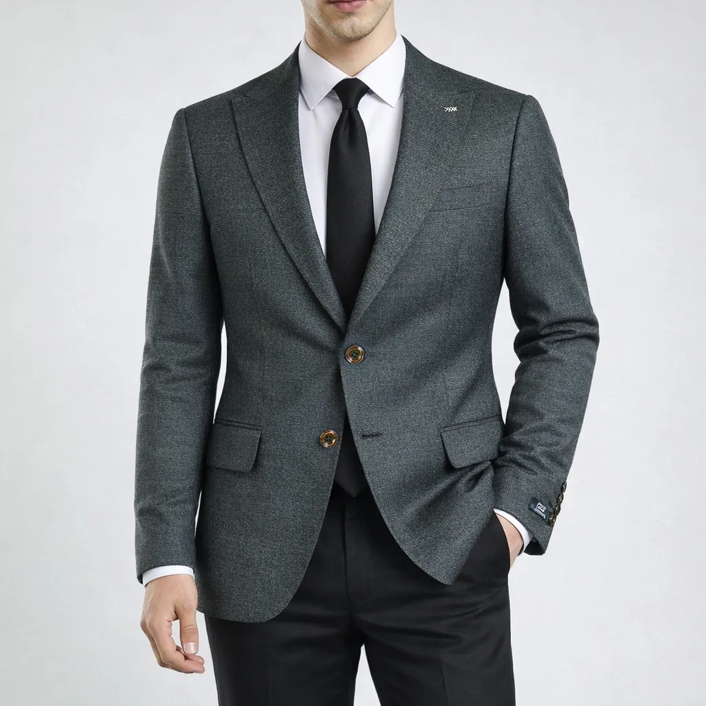 کت تک دو دکمه مردانه سبز