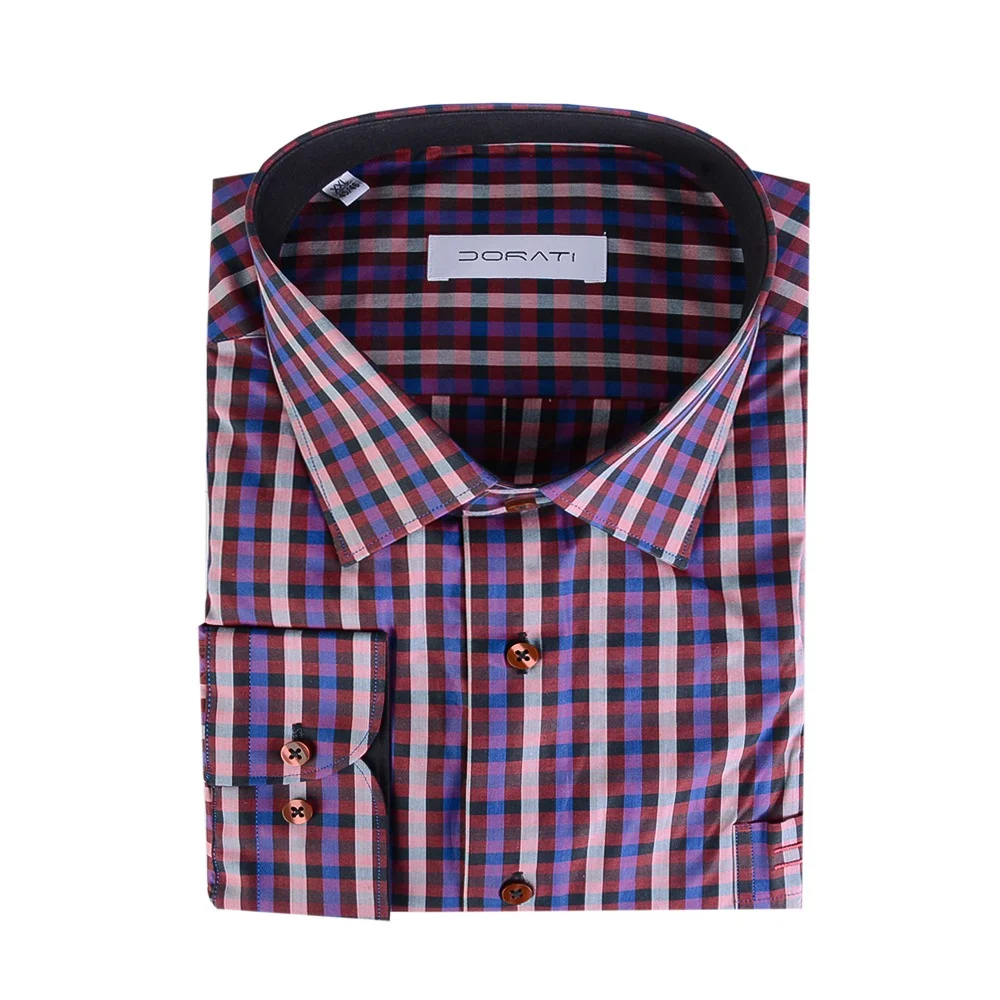 mens-checkered-c70-formal-shirt-1 نمای رو به رو پیراهن مردانه رسمی چهارخونه c70
