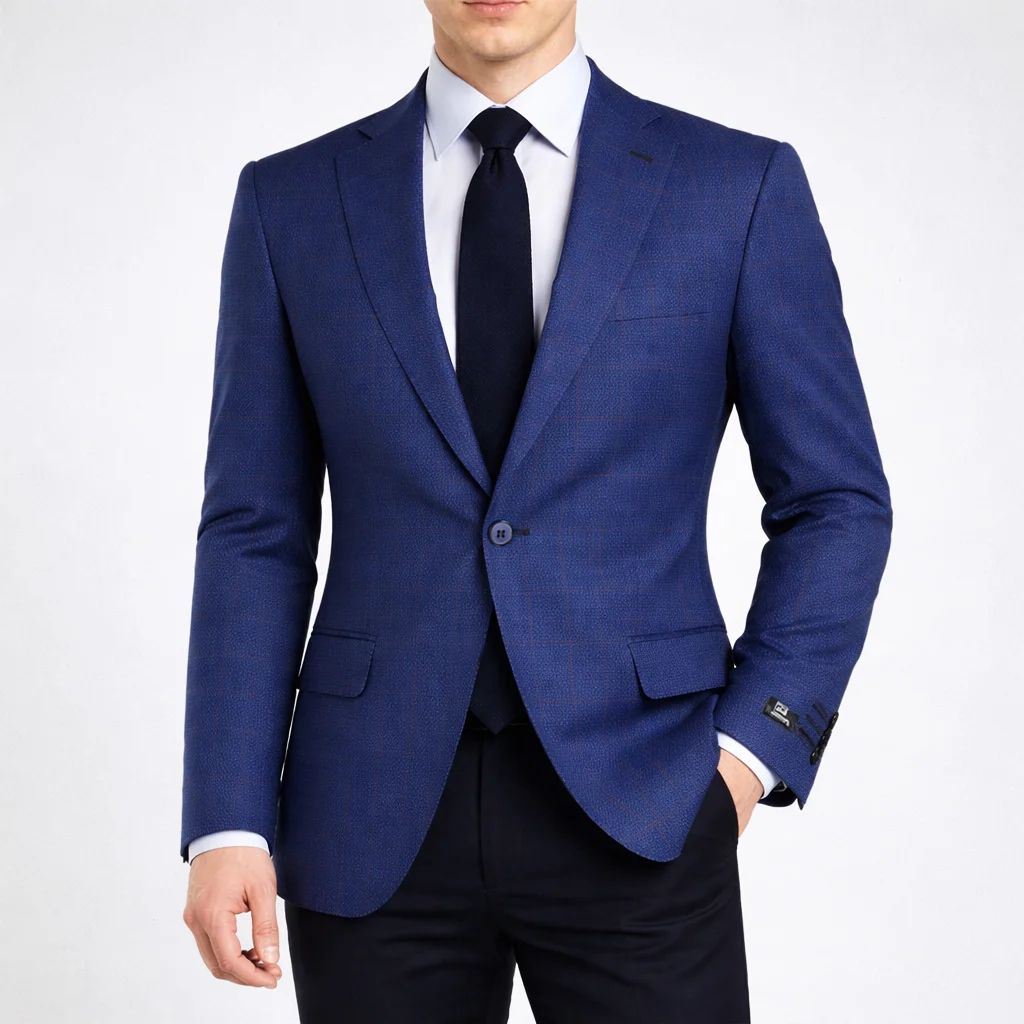 کت بلیزر تک دکمه مردانه سورمه‌ای